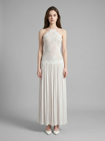 Aurelia Lace Halter Bridal Gown