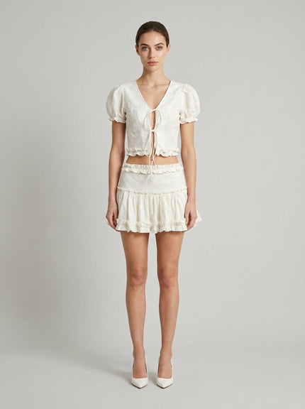 Cream Puff Ruffle Two-Piece Set