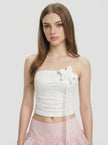 Blossom Lace Crop Top & Ruffle Mini Skirt Set