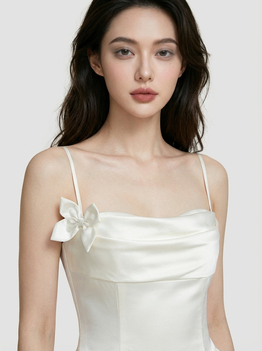 Satin Cowl Corset Mini Dress