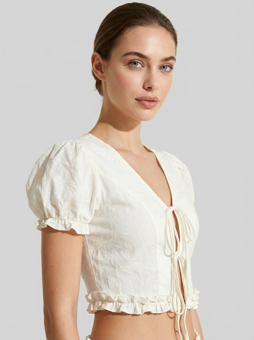 Cream Puff Ruffle Two-Piece Set