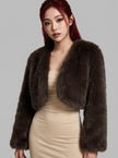 Frosty Nights Faux Fur Cropped Jacket