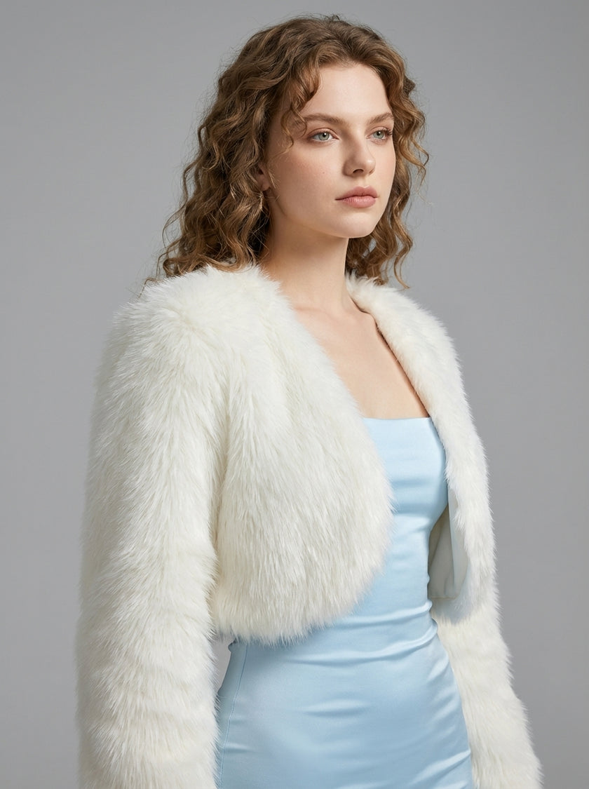 Frosty Nights Faux Fur Cropped Jacket