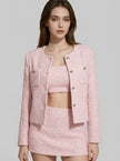 Blush Tweed Mini Jacket