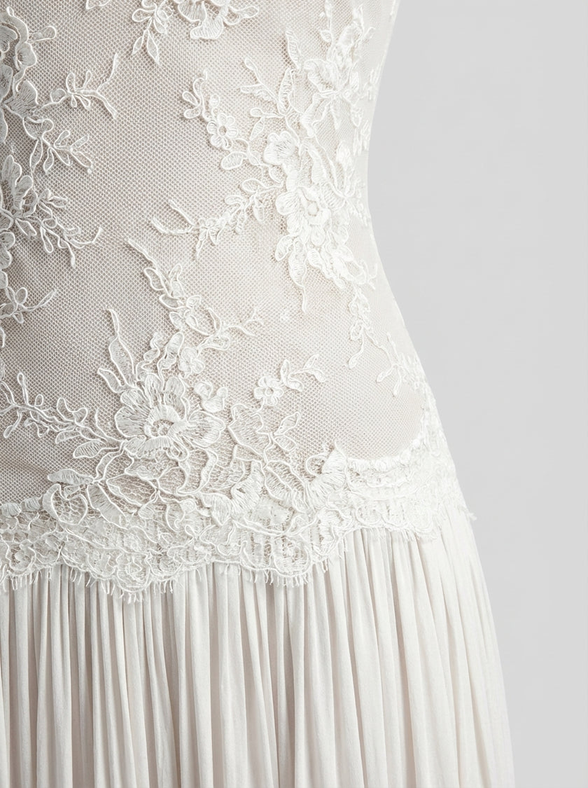 Aurelia Lace Halter Bridal Gown