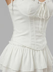 Ivory Ribbon Corset Mini Set