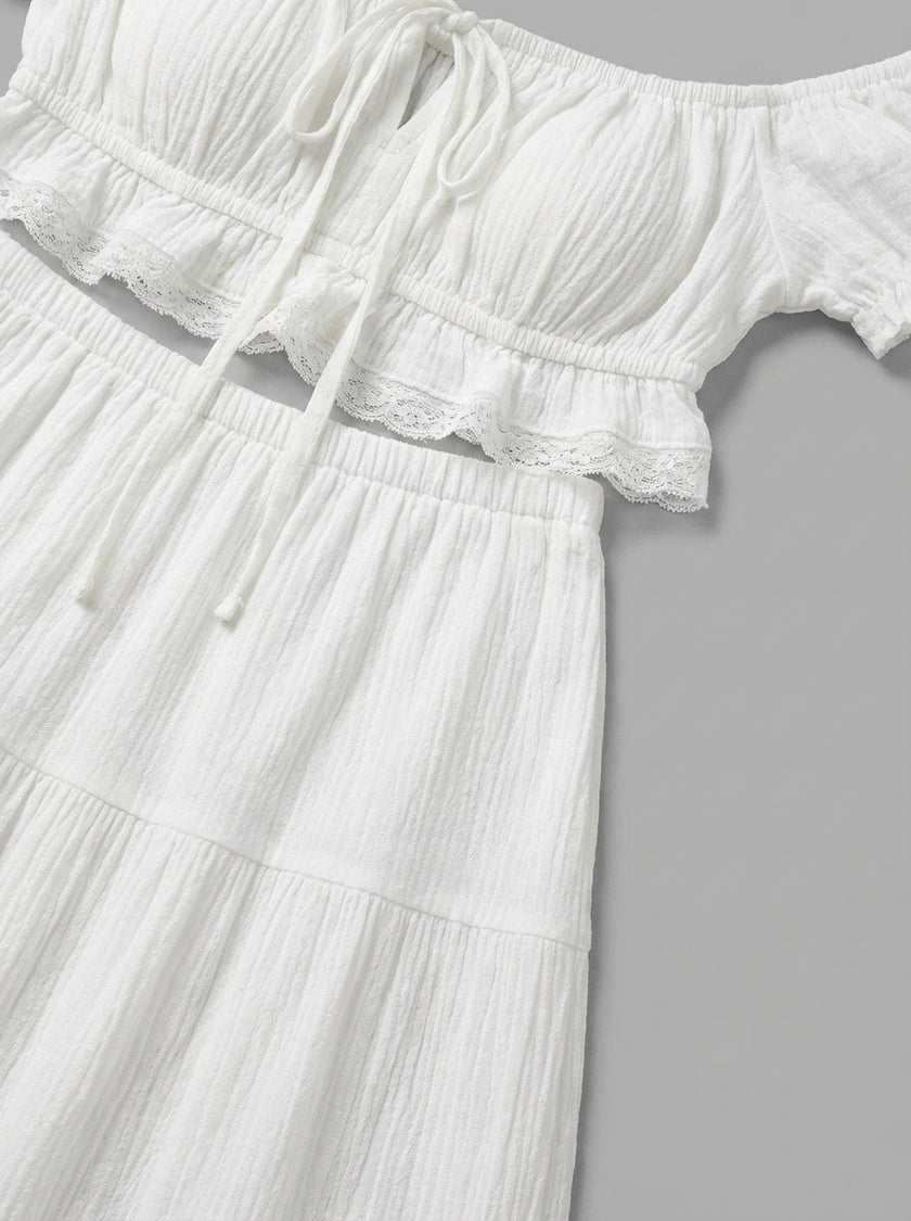 Santorini Breeze Off-Shoulder Maxi Set