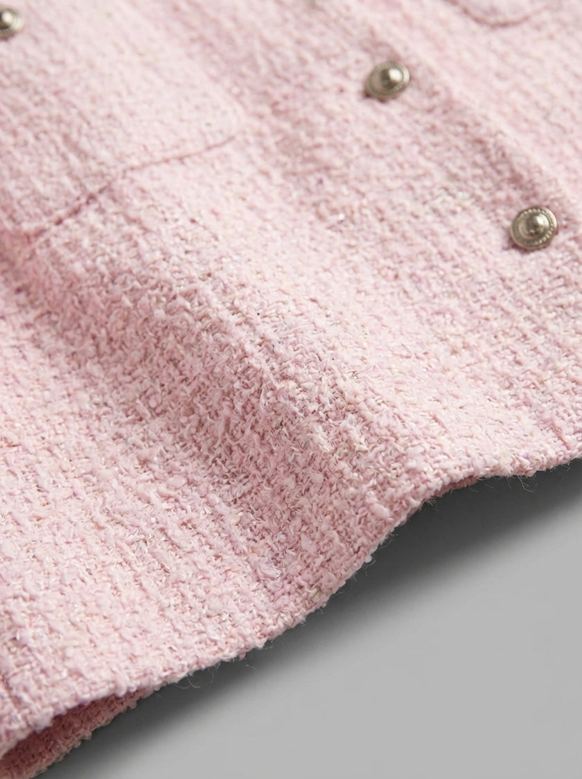 Blush Tweed Mini Jacket
