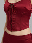 Satin Halter Corset Mini Skirt Set