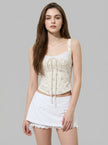 White Eyelet Lace Mini Skort