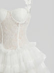 Ethereal Lace Corset Tulle Mini Dress