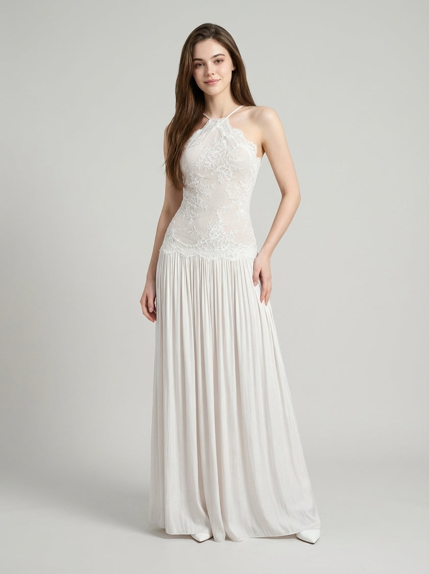 Aurelia Lace Halter Bridal Gown