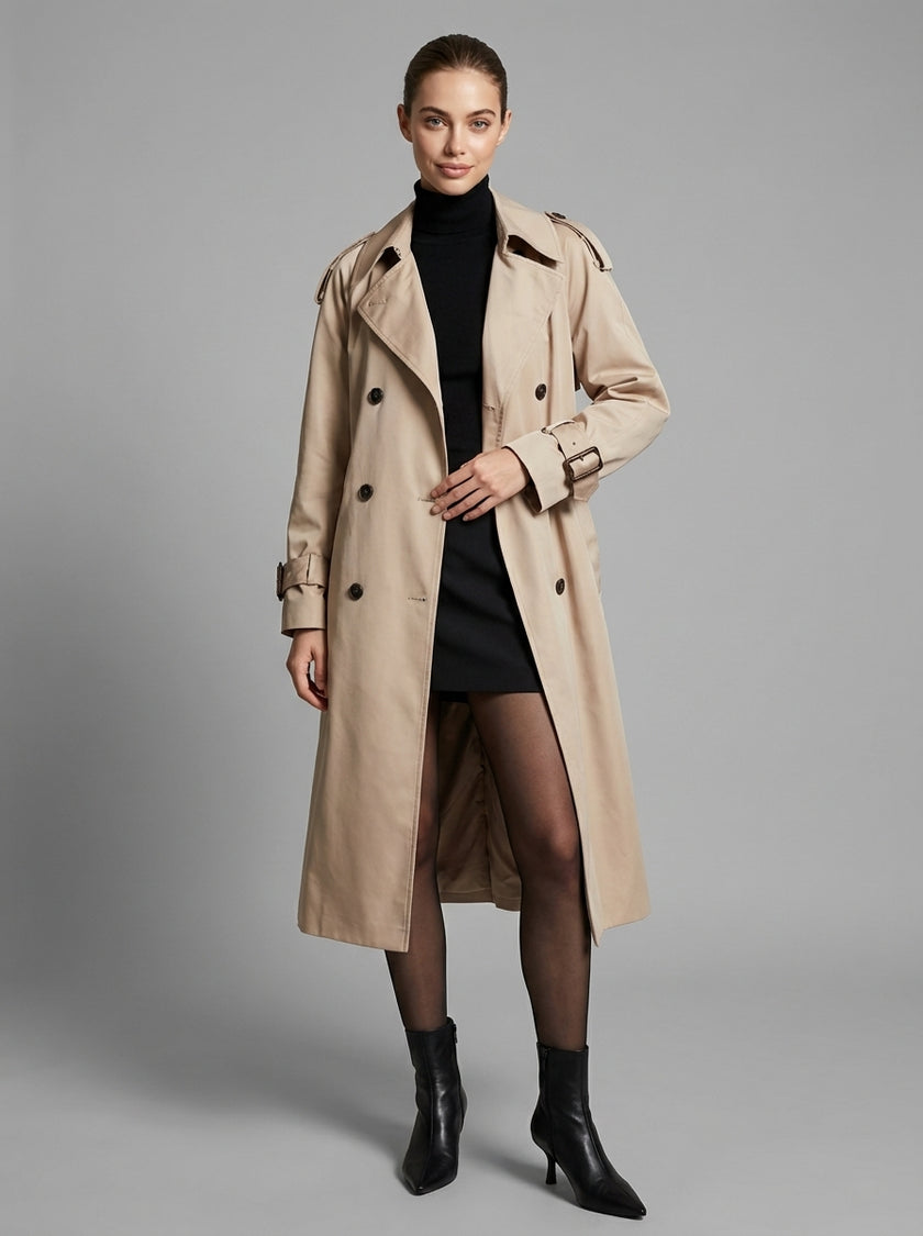 Cityline Belted Trench Coat – Beige