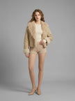 Teddy Dream Fur-Collar Jacket – Oat Latte
