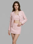 Blush Tweed Mini Jacket