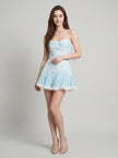 Frosted Lace Flare Mini Dress