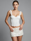 Ivory Paillette Micro Mini Skirt