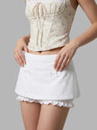 White Eyelet Lace Mini Skort