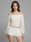 White Tiered Lace Ruffle Skort