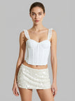 Ivory Paillette Micro Mini Skirt