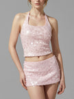Blush Paillette Micro Mini Skirt