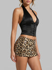 Leopard Sequin Micro Mini Skirt