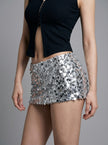 Silver Paillette Micro Mini Skirt