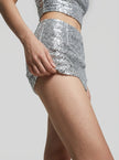 Silver Sequin Micro Mini Skirt
