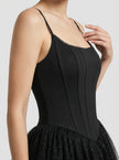 Lace Corset Tulle Mini Dress – Noir Edition
