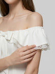 Elegance Bloom Off-Shoulder Ruffle Hem Dress