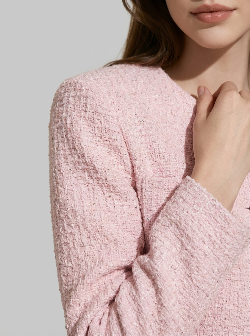 Blush Tweed Mini Jacket