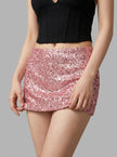 Pink Sequin Micro Mini Skirt
