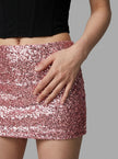 Pink Sequin Micro Mini Skirt