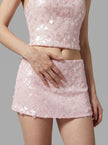 Blush Paillette Micro Mini Skirt