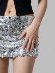 Silver Paillette Micro Mini Skirt