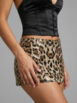 Leopard Sequin Micro Mini Skirt