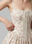 Floral Lace-Up Corset Dress