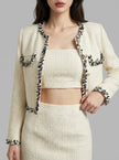 Camellia Contrast Trim Tweed Jacket