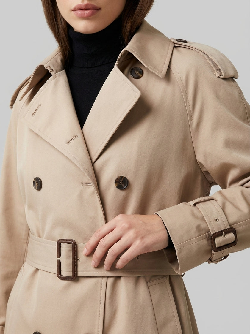 Cityline Belted Trench Coat – Beige