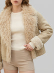 Teddy Dream Fur-Collar Jacket – Oat Latte