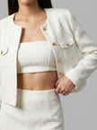 Belle Avenue Tweed Jacket – Ivory
