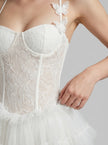 Ethereal Lace Corset Tulle Mini Dress