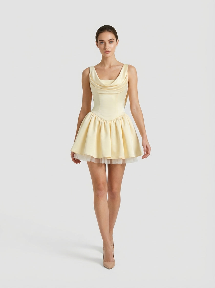 Buttercream Satin Corset Mini Dress