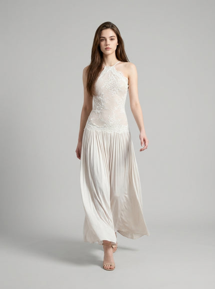 Aurelia Lace Halter Bridal Gown