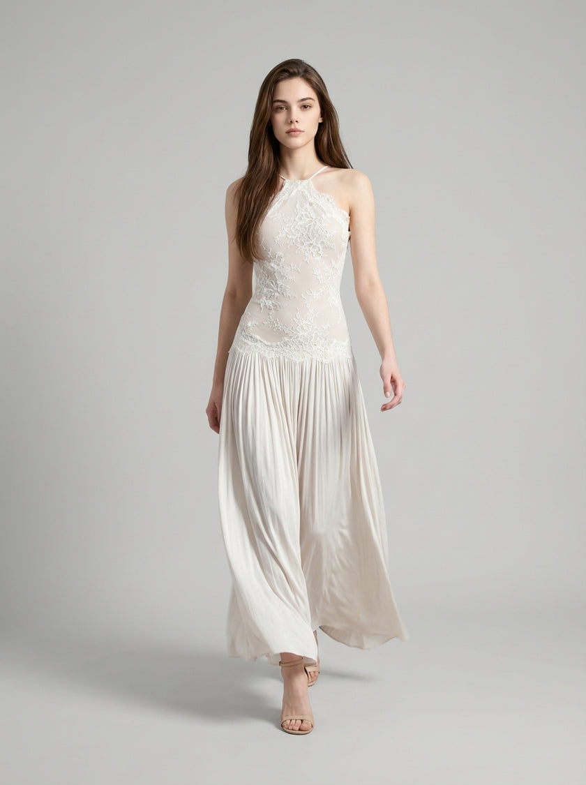 Aurelia Lace Halter Bridal Gown