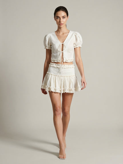 Cream Puff Ruffle Two-Piece Set