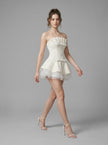 Pearl Petal Pleated Mini Dress