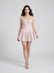 Rosé Lace Corset Dress