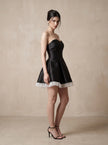 Strapless Satin Mini Dress