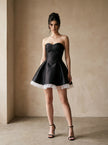 Strapless Satin Mini Dress